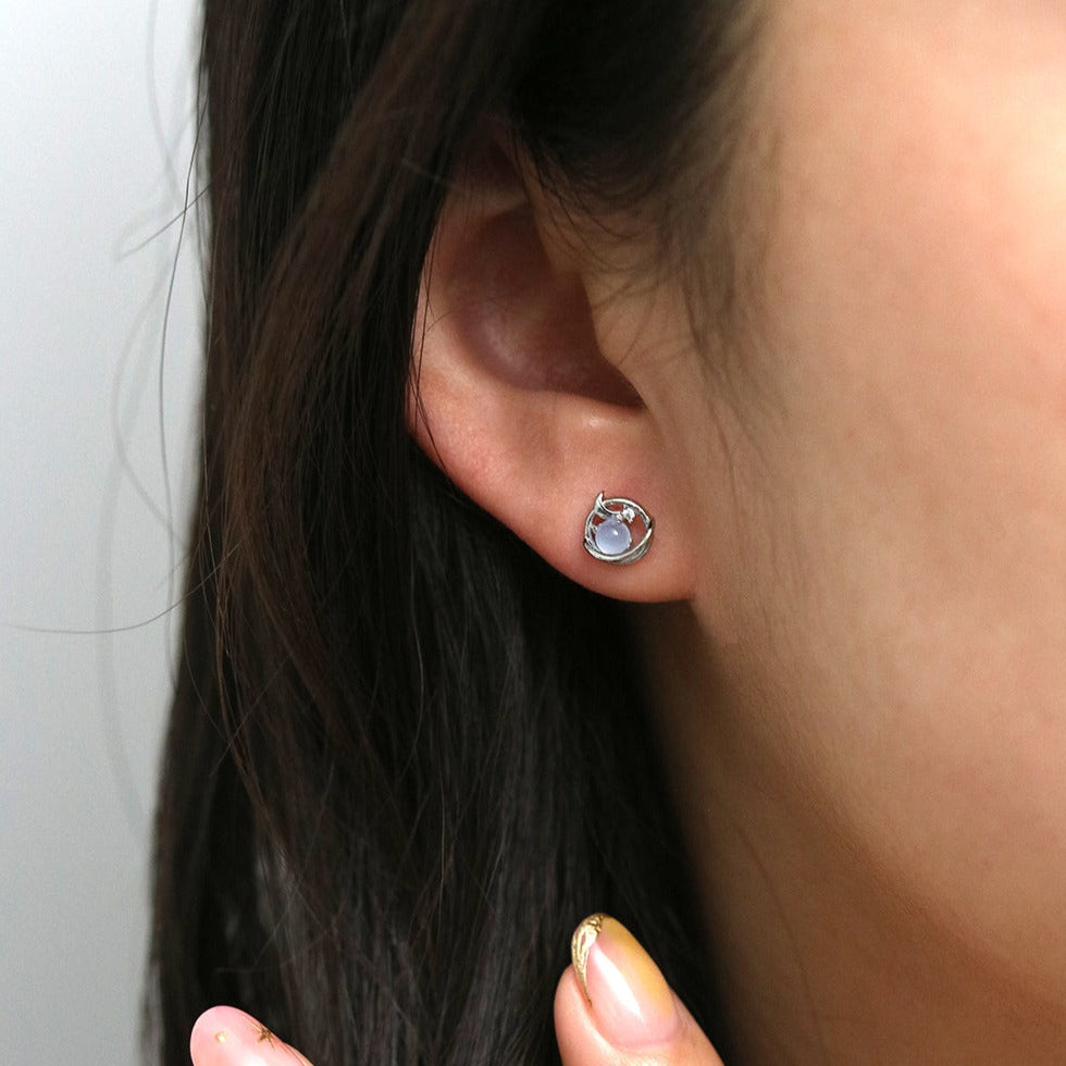 Moonstone saturn earrings-3