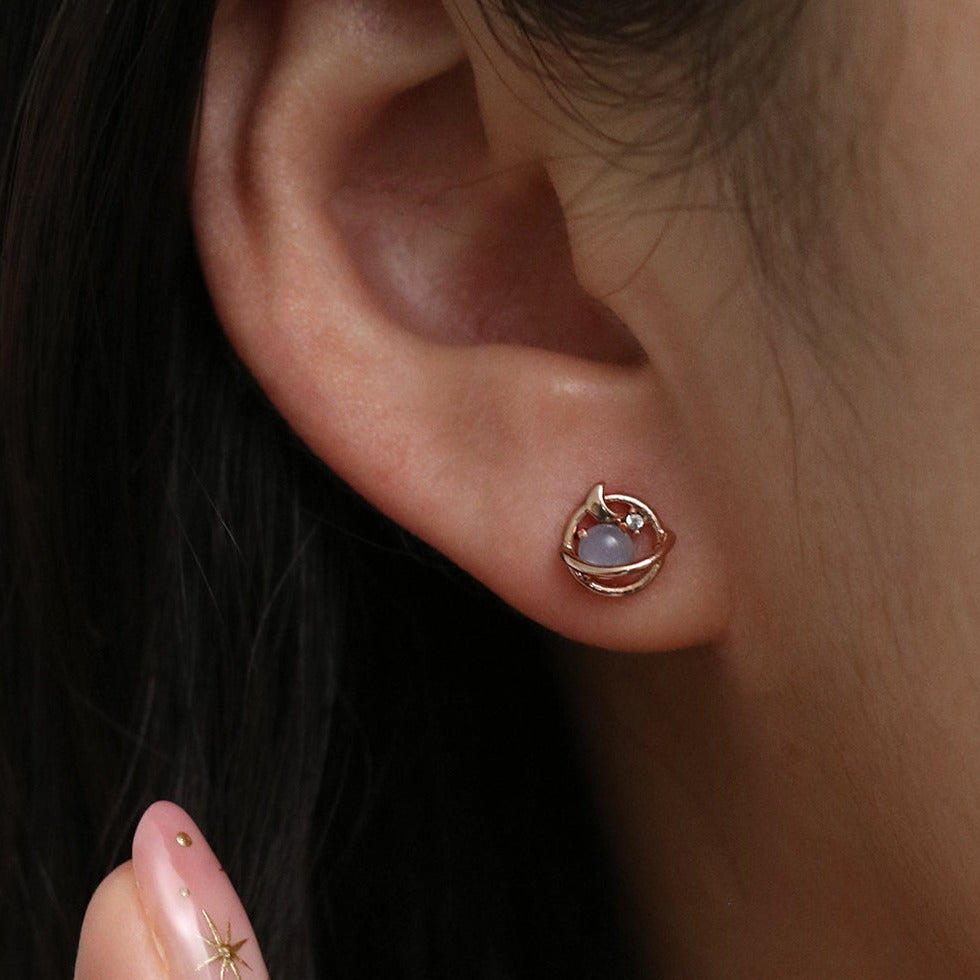 Moonstone saturn earrings-1