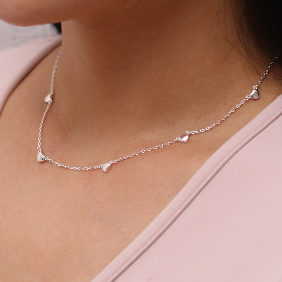 Hearts charm necklace-0