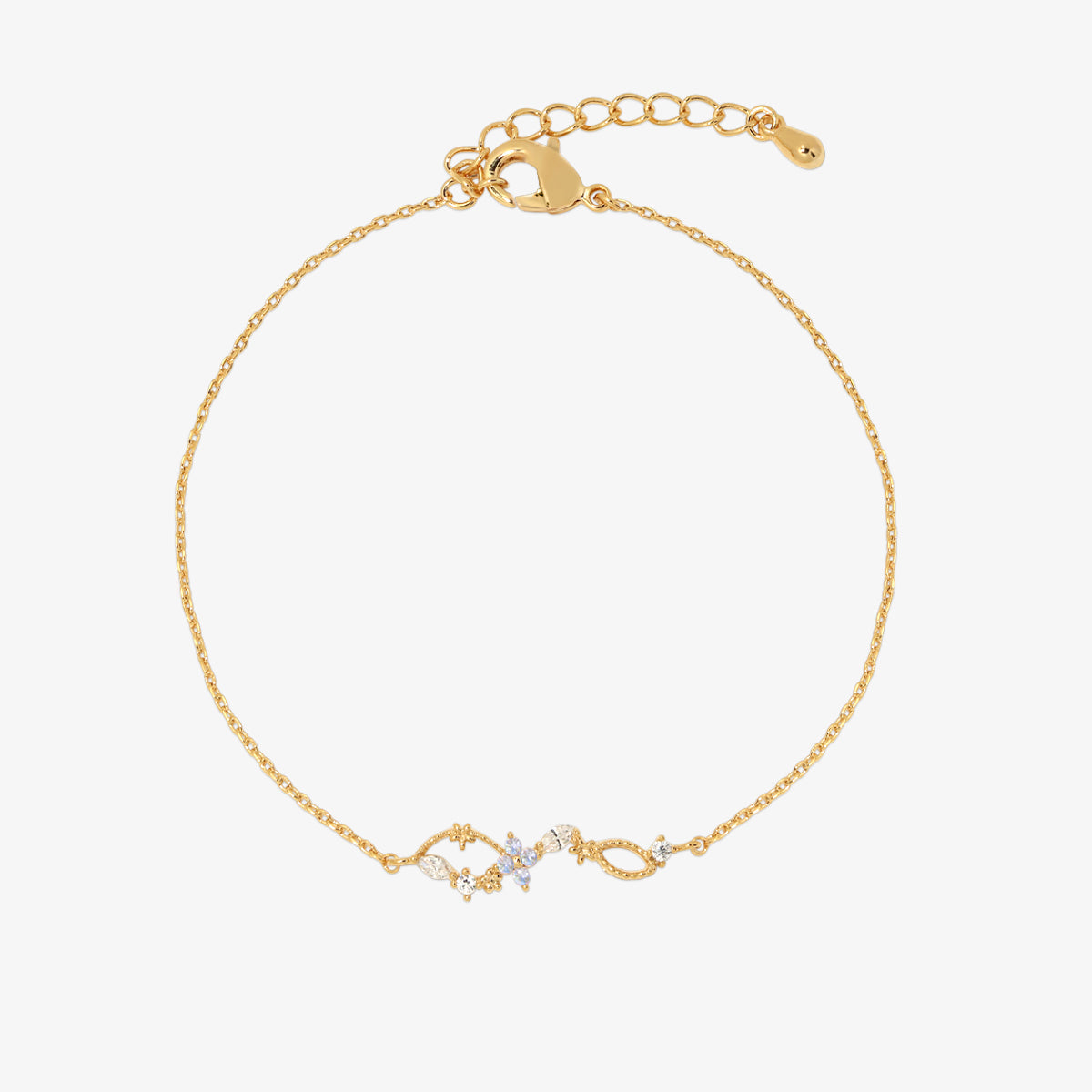 Moonstone daisy cubic bracelet-0
