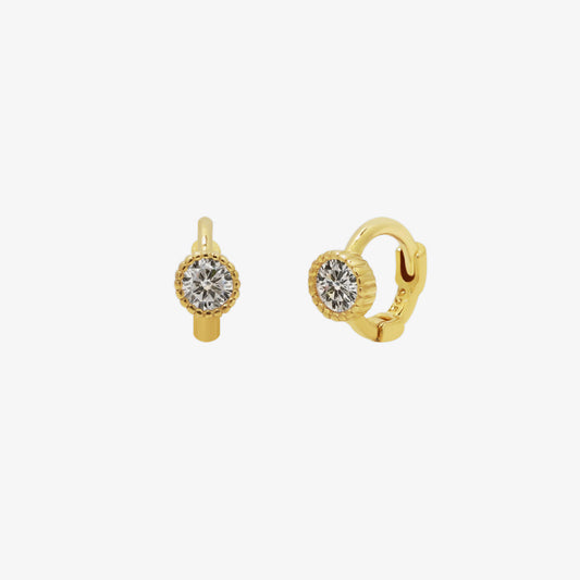 Single cubic huggie earring-0