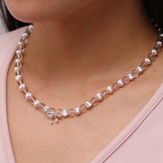 Beaded Bow Necklace-0