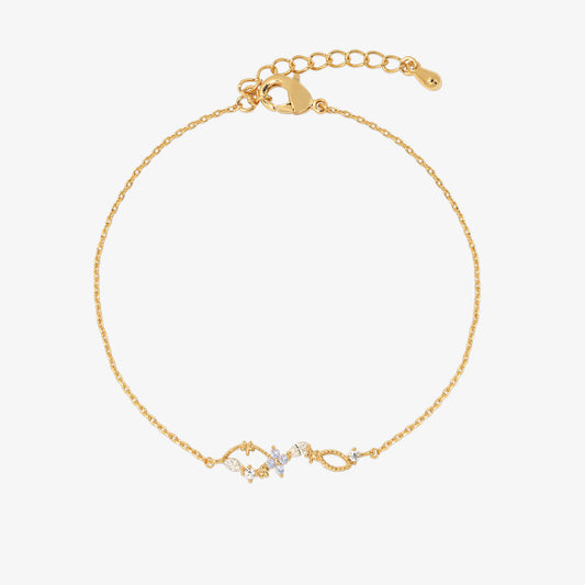 Moonstone daisy cubic bracelet-0