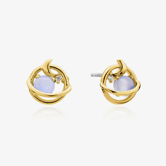 Moonstone saturn earrings-0